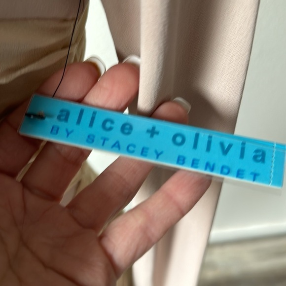 NWT Alic & Olivia dress size 4 cream nude bodycon mini dress - Picture 4 of 10